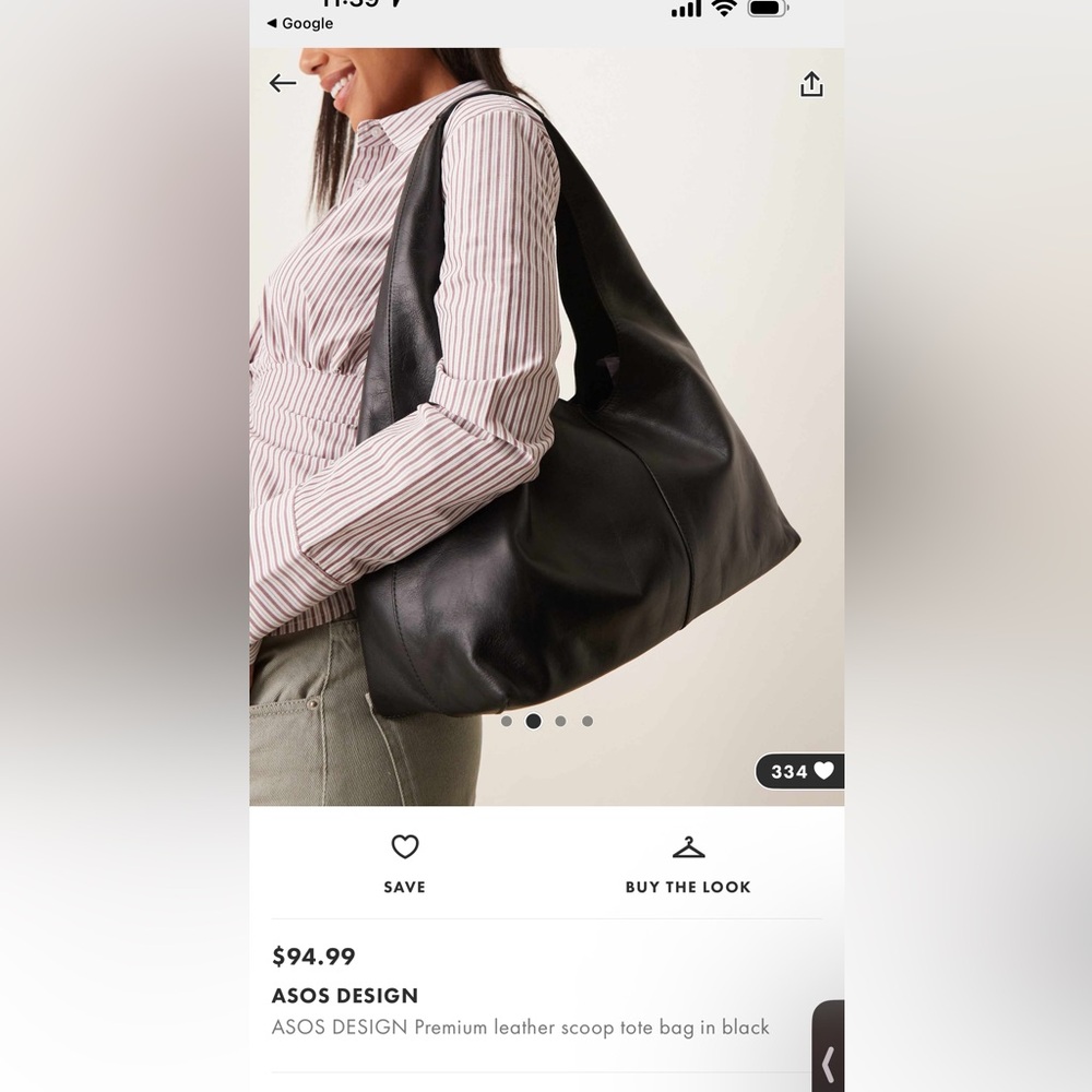 ASOS Leather Black Bag